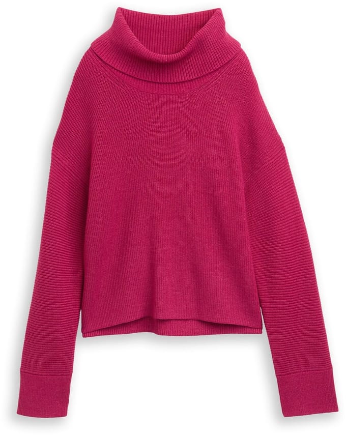 Tom Tailor - Oversized coltrui - Maat M - dark pink melange