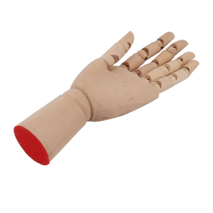 Flexibele houten handmodel, beweegbare houten kunstenaarspop, handfiguur, handmodel voor schetsen brown
