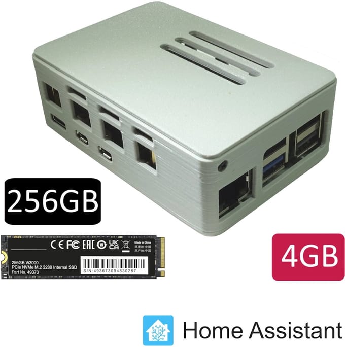 Raspberry Pi 5 met NVMe SSD 4GB Home Assistant (64-bit) Raspberry Pi 5V 5A voeding
