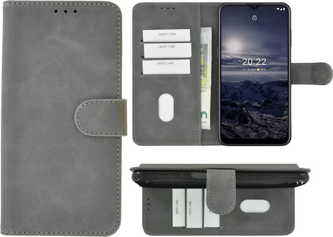 MoDo hoesje Geschikt voor Nokia G11/ G21 - Kunstleer Book Case - Grijs