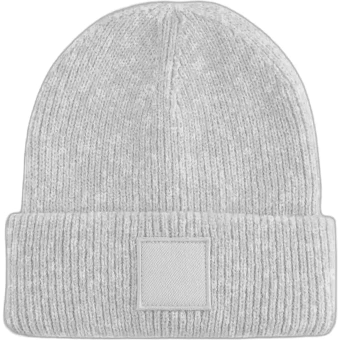 Kids Deep Cuffed Tonal Patch Beanie - Cloud Grey - 3-8 YRS