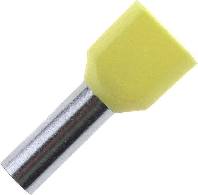 Dubbele Adereindhulzen 2x6,0 mm² Geïsoleerd GPV Geel 100 Stuks