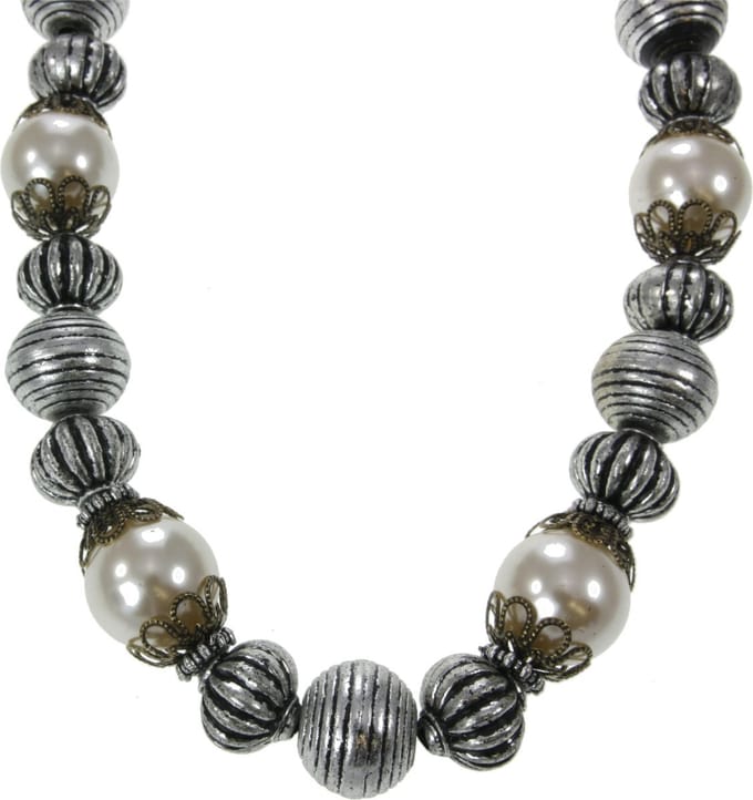 Behave - Halsketting met parels en kralen - retro chic - avondlook
