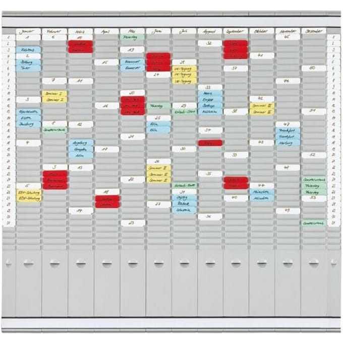FRANKEN T-kaart jaarplanner, 81,9 x 78 cm, 12 dragers + 2 index, 35 sleuven, PV-SET4