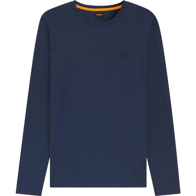Boss Heren Logo Regular T-Shirt (Blauw)