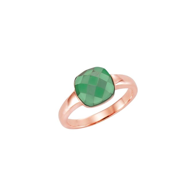 Jamelli Dames Dames ring 925 sterling zilver 1 Quartz 56 Roze / Groen 32011778