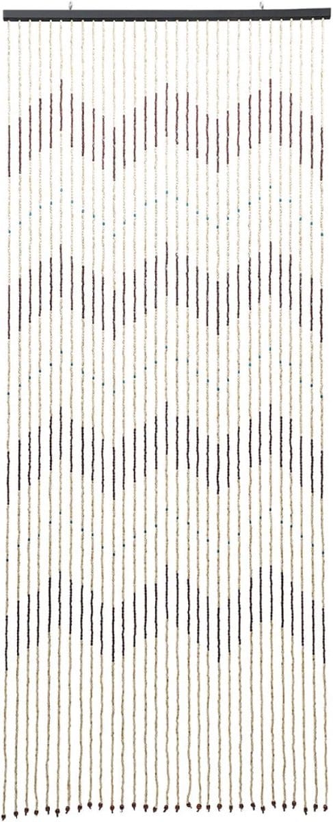 Deurgordijn Kralen - Macrame - 90x200cm - Bruin en wit