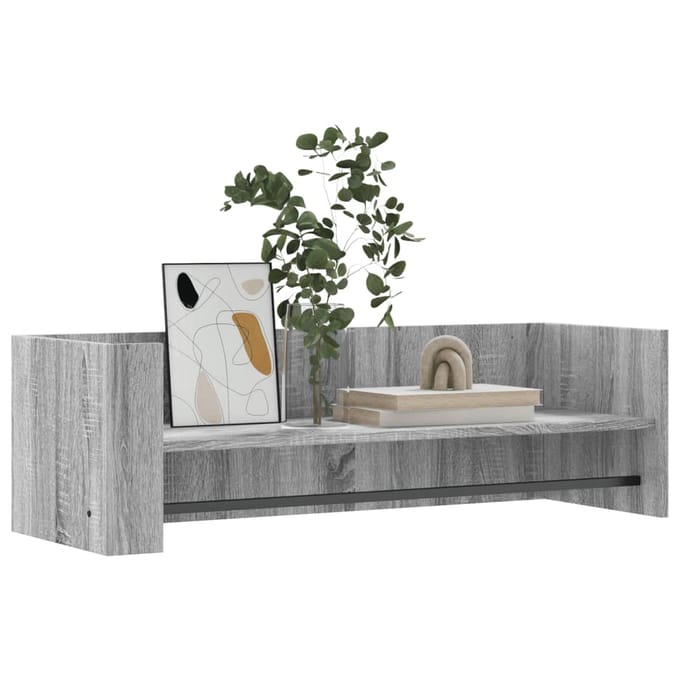 vidaXL - Wandschap - 100x35x30,5 - cm - bewerkt - hout - grijs - sonoma - eikenkleurig