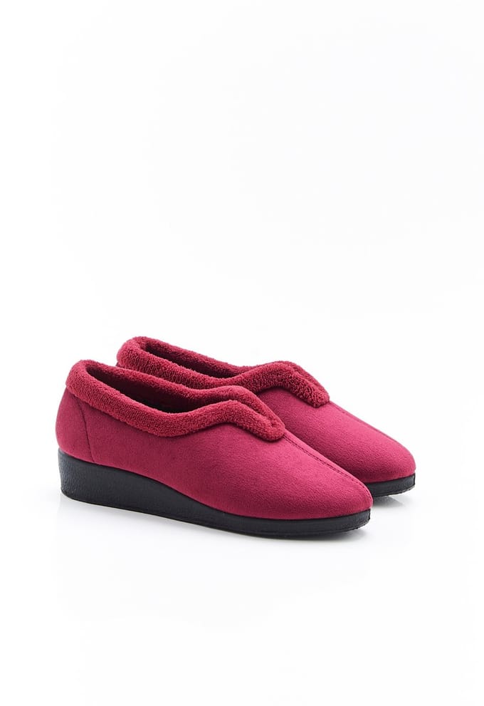 Damart - Thermolactyl pantoffels van velours - Dames - Rood - 40