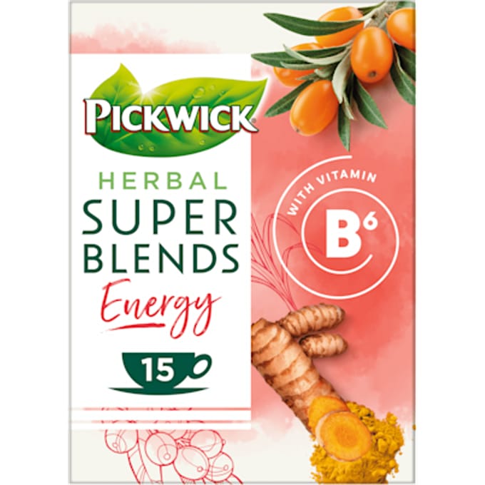 Pickwick Super Blend Energy Tea w. Lemongrass Rooibos and Turmeric - 15 pcs