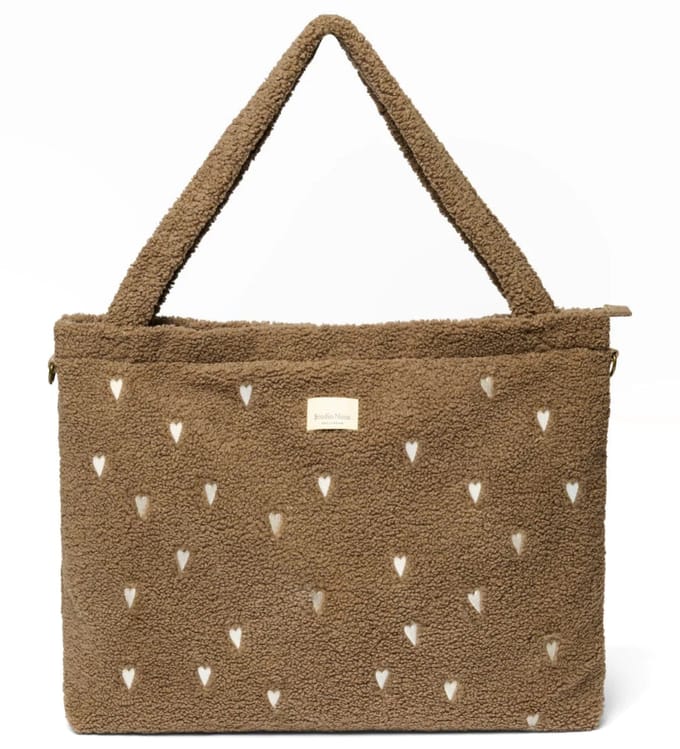 Studio Noos diaper bag teddy brown hearts