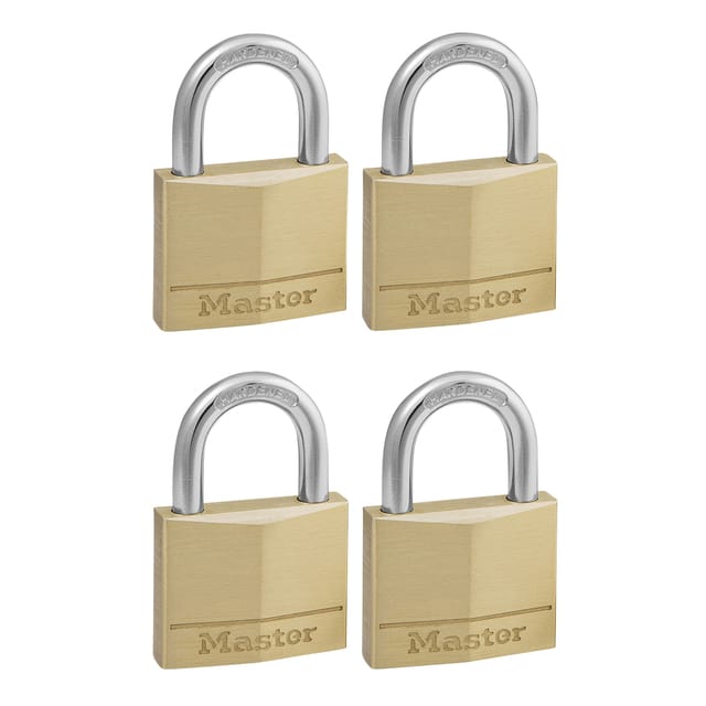 MasterLock Hangslot - Massief Messing - Koper - 50 mm - 4 stuks - 150EURQNOP