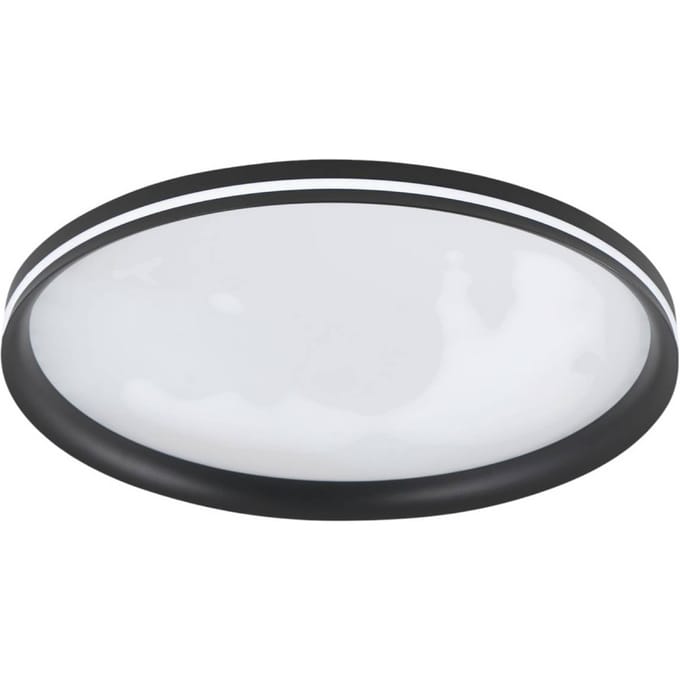 Fabas Luce LED plafondlamp Isy, zwart, Ø 55 cm, metaal, CCT, dimbaar