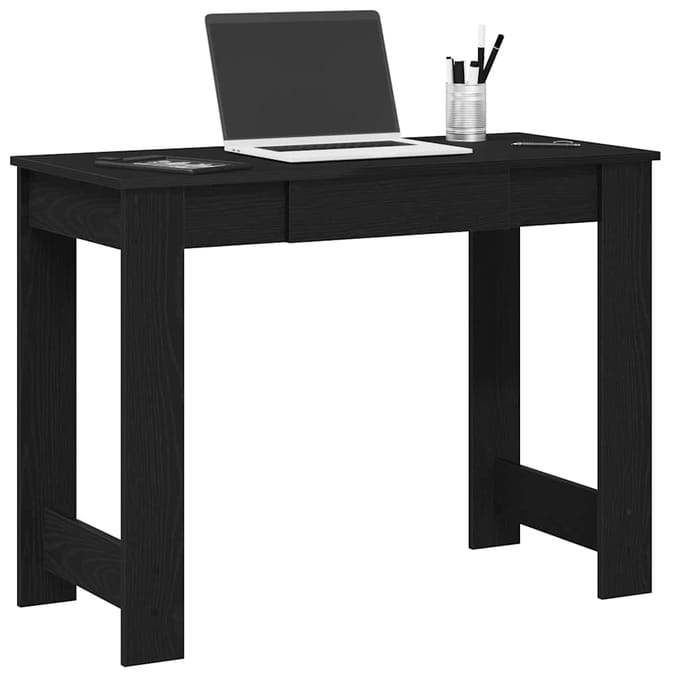 vidaXL - Bureau - 100x45x75 - cm - bewerkt - hout - zwart
