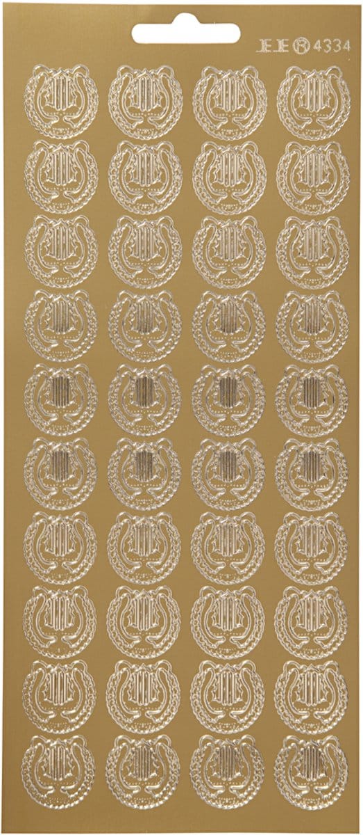 Stickers, lier, vel 10x23 cm, goud, 1 vel