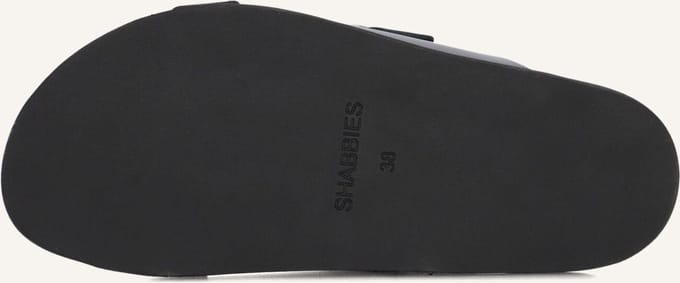 Shabbies Inga Buckles Slippers - Dames - Zwart - Maat 40