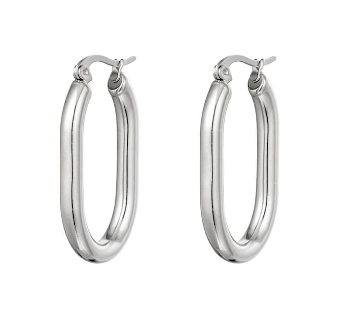 Oorbellen - Smooth Oval - Zilverkleurig