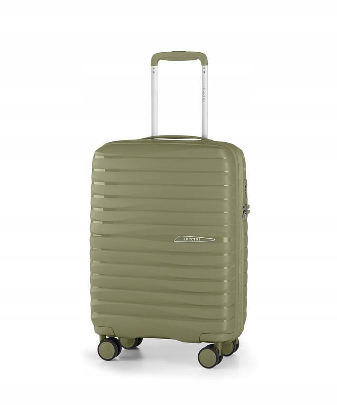 Puccini Olijfgroene Cabine Koffer 55cm TSA Slot Polypropyleen