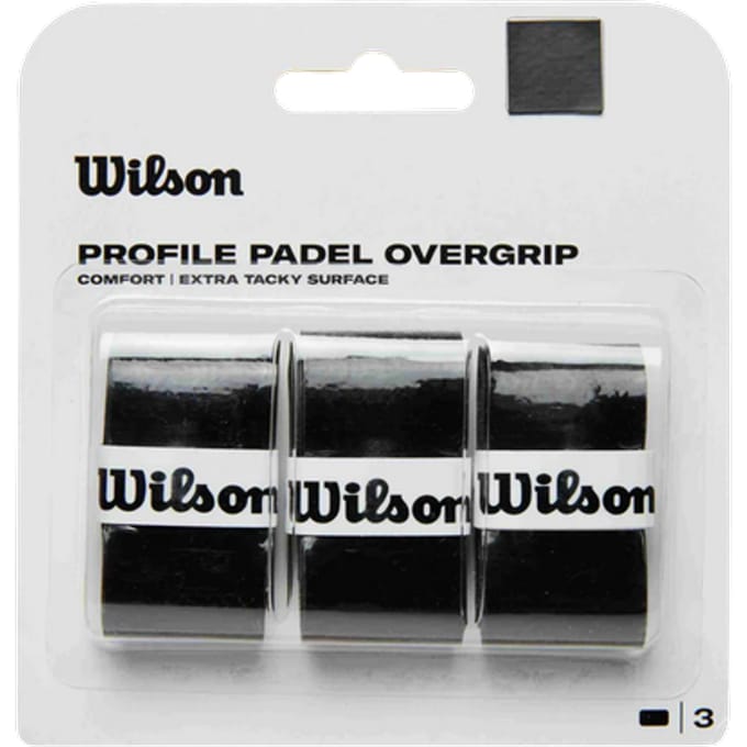 Wilson Profile Padel Overgrip Zwart Tape – 3 stuks