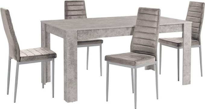 Lynn&Kate-Eetset - 160 cm - Lichtgrijs