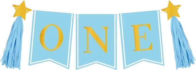 High chair banner - First birthday boy