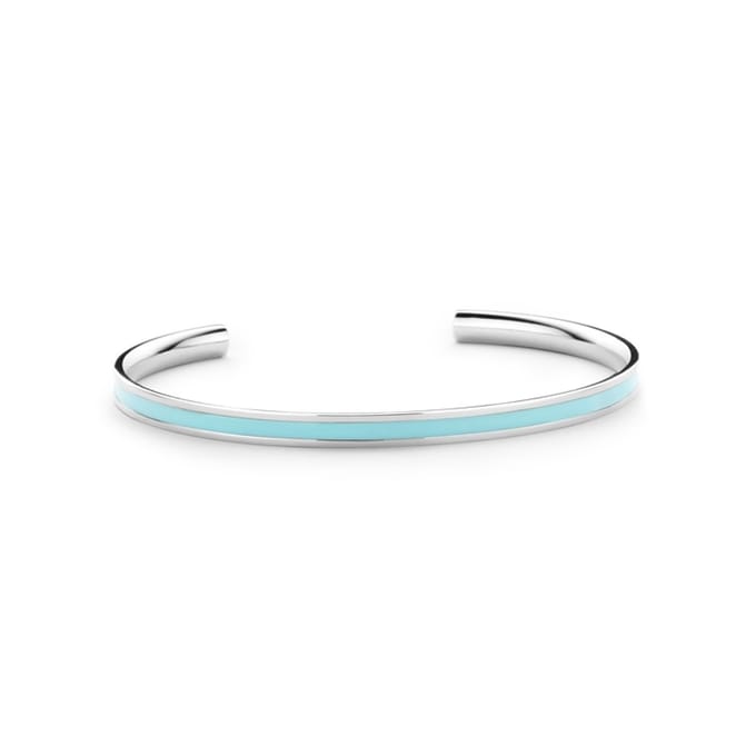Colori 4 COL0003 Stalen Open Bangle - One-Size (60 X 50 X 4 mm) - Licht Blauw