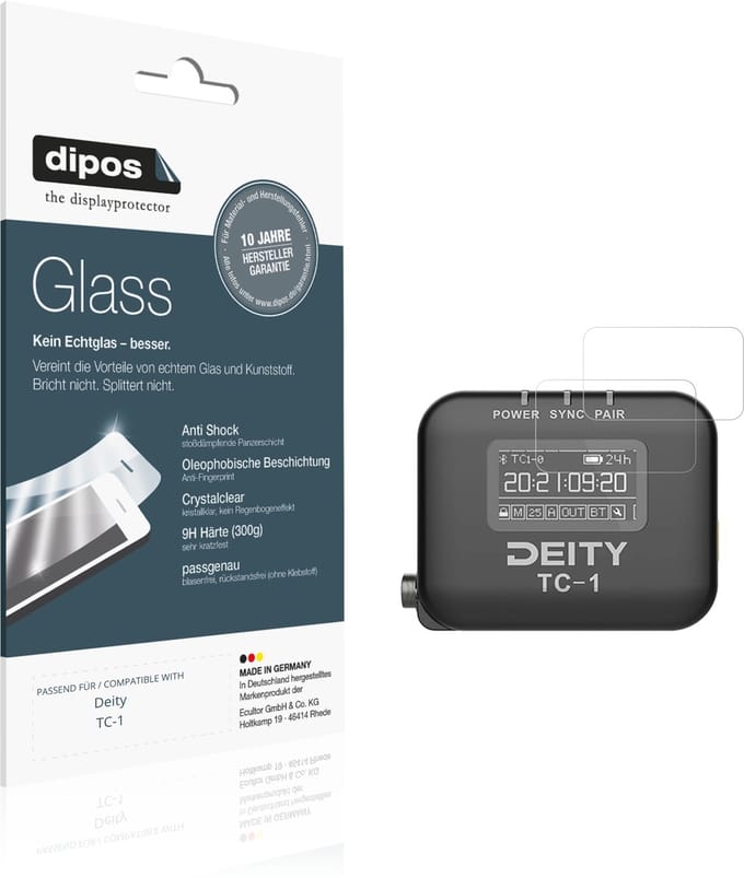 dipos – 2x Pantserfolie geschikt voor Deity TC-1 | 9H Screenprotector