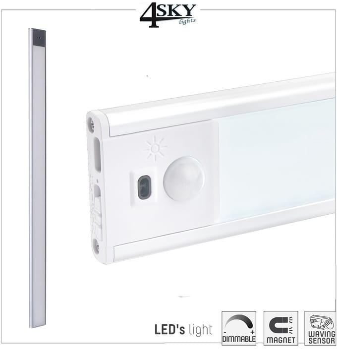 Led strip interieur 60cm - Led Laadruimte verlichting - ingebouwde accu - Kleurtemperatuur regelbaar - PIR Bewegingssensor en WAVE sensor - Ingebouwde mageten
