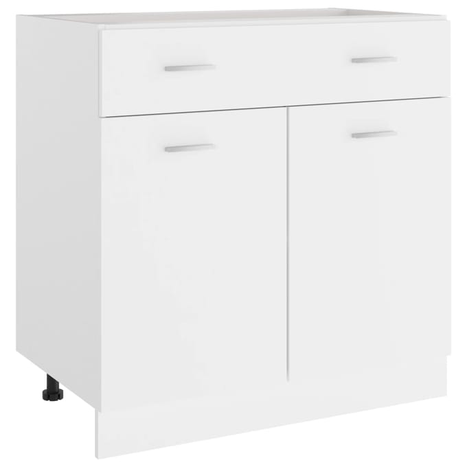 vidaXL - Onderkast - met - lade - Lyon - 80x46x81,5 - cm - bewerkt - hout - wit