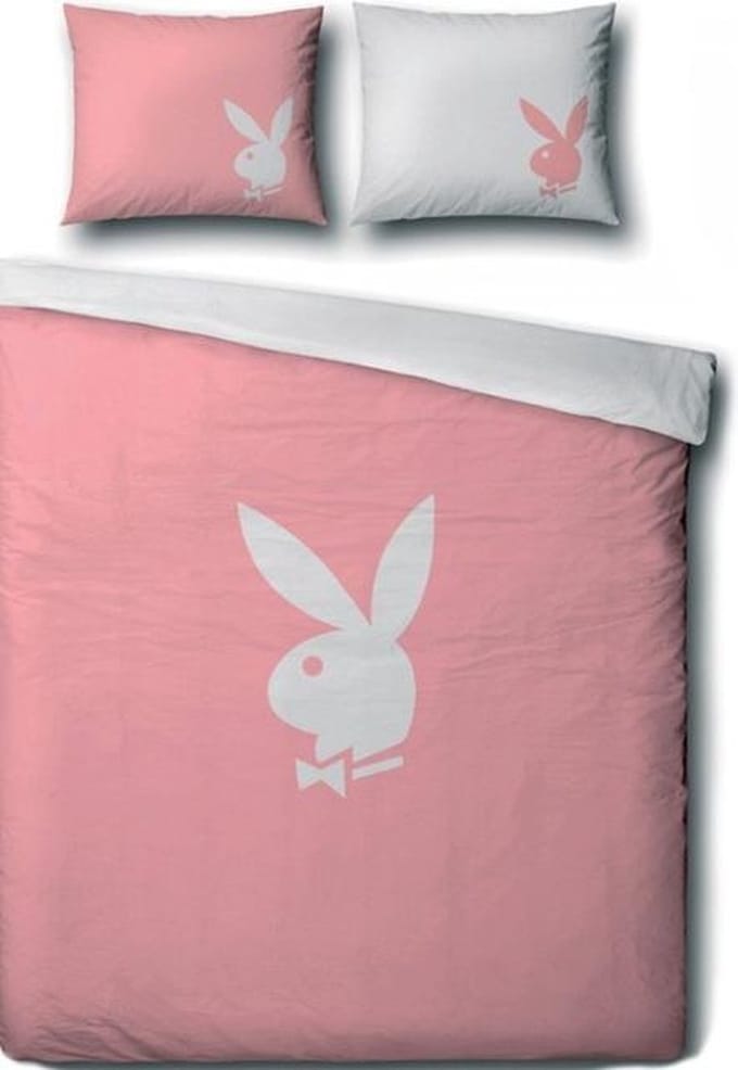 Playboy Classic Dekbedovertrek - Eenpersoons - 140x200/220 cm - Pink