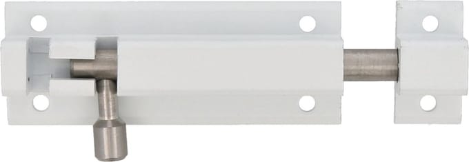 AMIG schuifslot/plaatgrendel - aluminium - 10 cm - wit - deur - schutting - raam