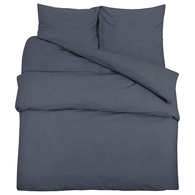 vidaXL - Dekbedovertrekset - lichtgewicht - 155x220 - cm - microvezel - antraciet