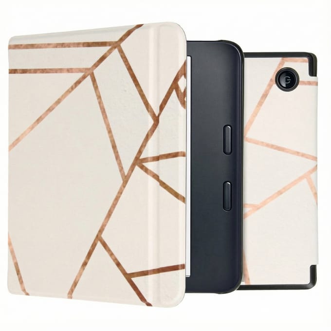 imoshion Design Slim Hard Case Sleepcover met stand voor de Kobo Libra 2 / Tolino Vision 6 - White Graphic