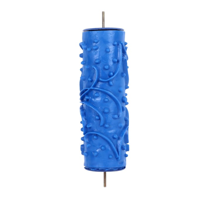 5in Rubber Patroon Verfroller Mooie Patronen Herbruikbaar Decoratieve Kunst Textuurroller Muur blue