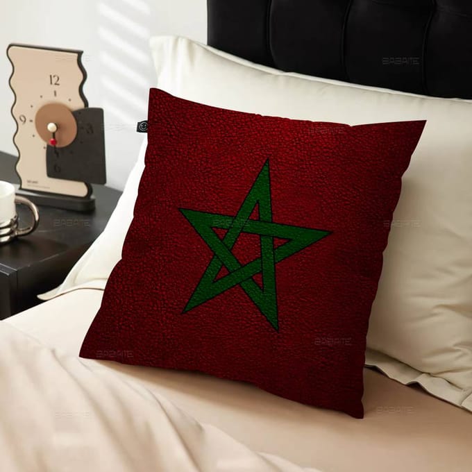 Housse de coussin Drapeau Carte Maroc Pouces Décor Rustique Housse de coussin décoratif pour canapé 40x40cm