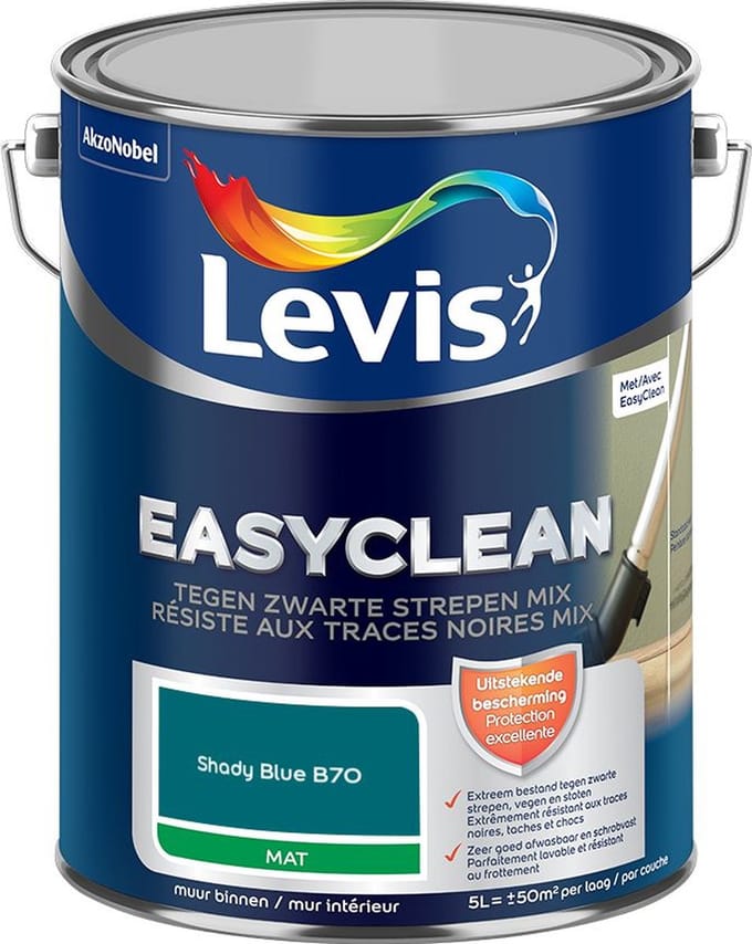 Levis - Easyclean Tegen Zwarte Strepen Mix - Shady Blue B70 - Mengverf - 5 L