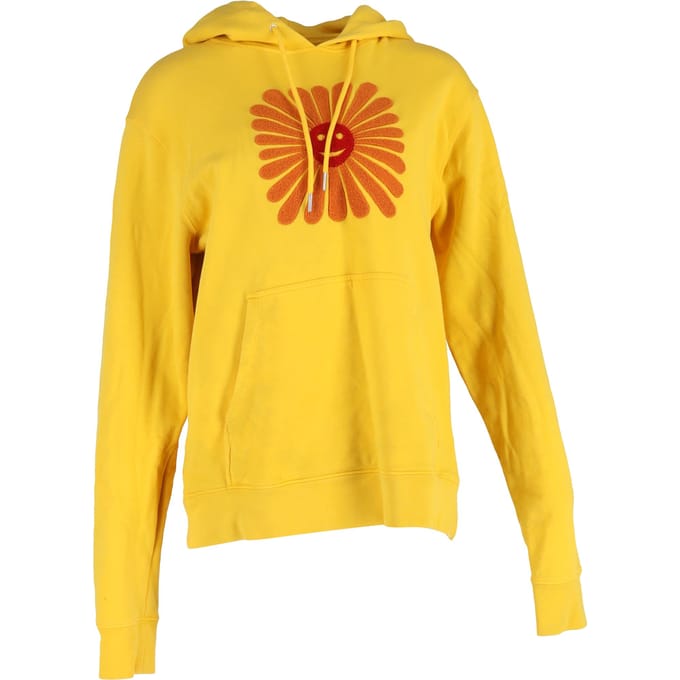Geborduurde hoodie van Sandro Paris in geel katoen.