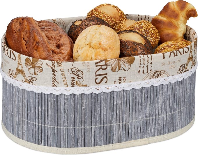 broodmandje - stof - bamboe - 16 x 34 x 24 cm