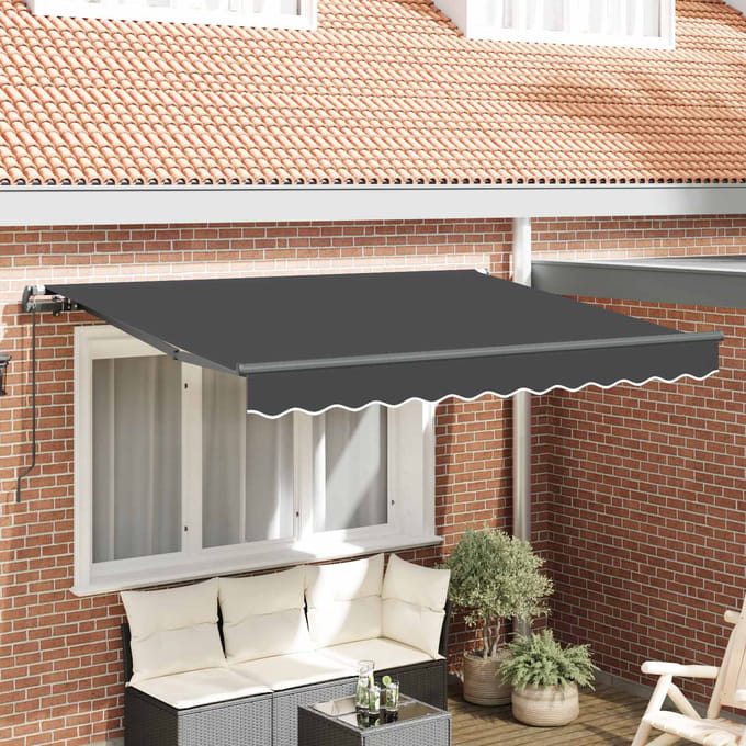 vidaXL - Uitschuifbare - luifel - Antraciet - 300 - x - 200 - cm - Stof