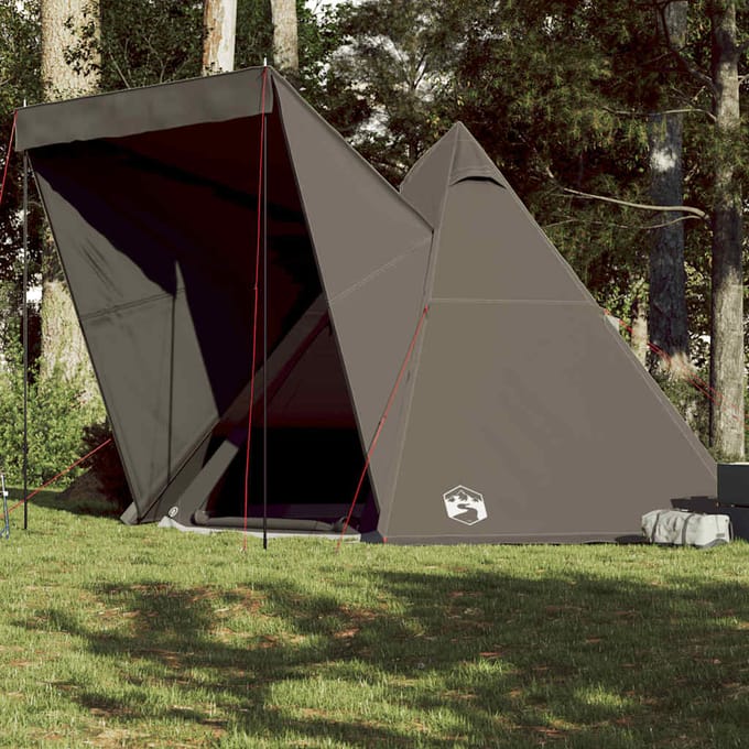 Vidaxl Tipi Tente Familiale, 6 Personnes, Marron, Imperméable