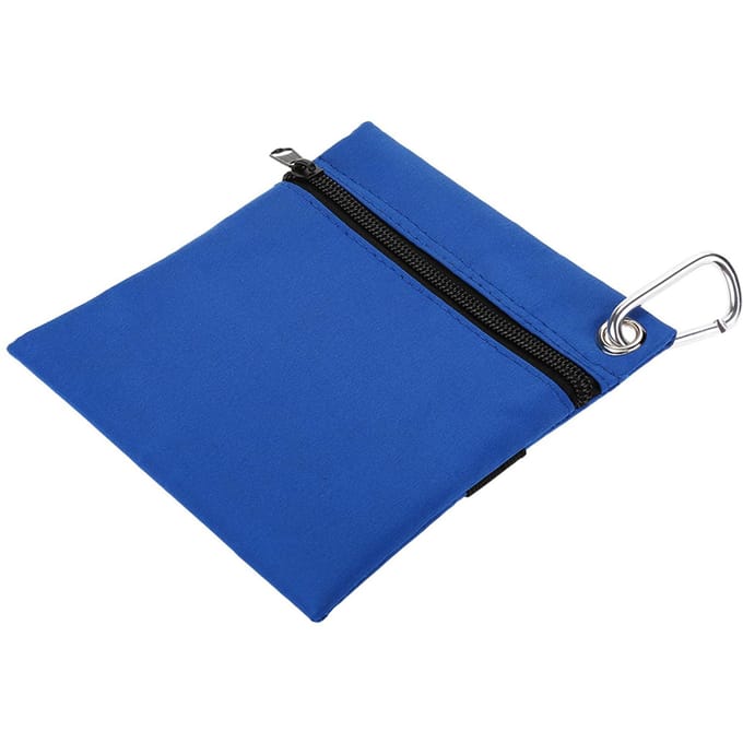 Golf Tee Bal Opbergtashouder met Rits en Karabijnhaak Golfaccessoires black