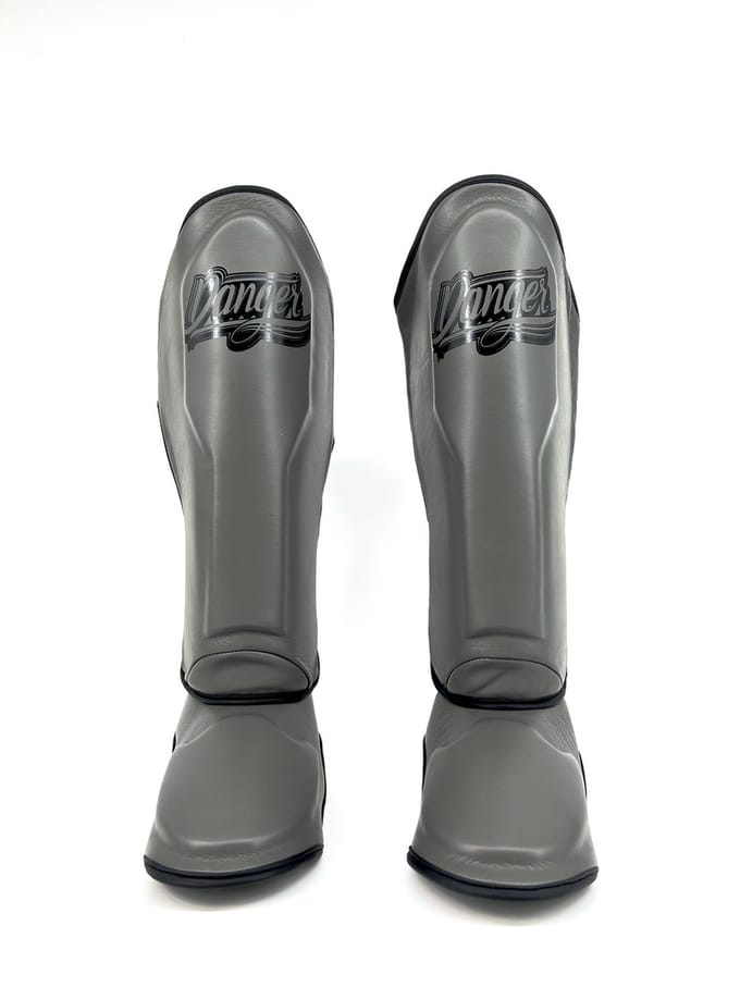 Danger Supermax Scheenbeschermers - Grey Edition - Echt Leer - Grijs - Maat XL