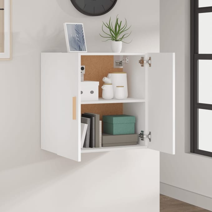 vidaXL - Wandkast - 60x30x60 - cm - bewerkt - hout - wit