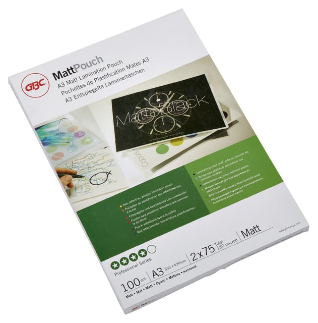 GBC Document Laminating Pouch - 100-pack - matte - 303 x 426 mm - lamination pouches