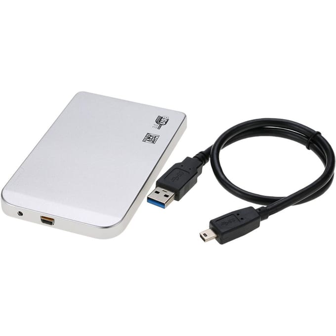 Slanke Supersnelle 6Gbps Aluminium 2.5  SATA SSD HDD Harde Schijf Behuizing USB 3.0 Extern 2.5in zilver