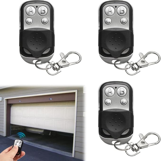 Afstandsbediening Poort - Universele Kloner - Garagedeur Openen - 433 MHz Rolcode - 3 Stuks - Zwart