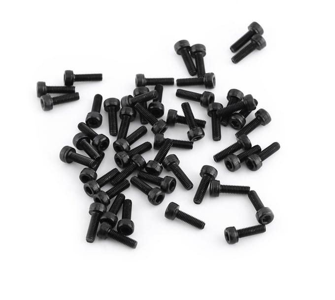 Set van 50 M3 Zwarte Hex Fitting Schroeven, 12-9 Graad Legering, Volledige Draad, DIN912, 4-50mm