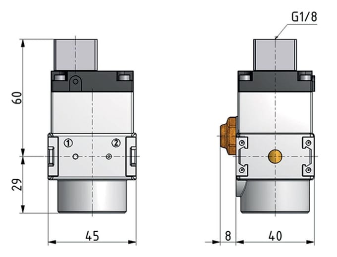 3/2 Klep G1/4 Pneumatisch Bediend 1600 l/min Multifix 0