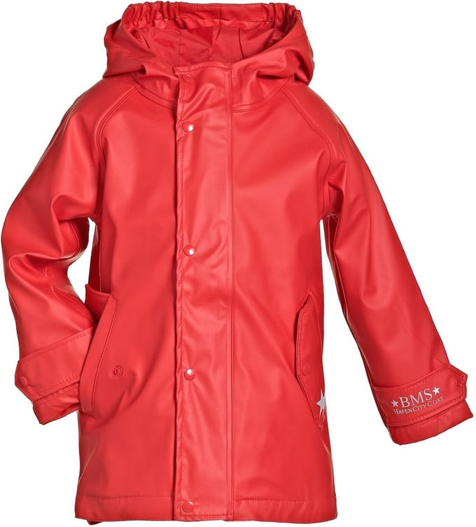 BMS kinderregenjas HafenCity Coat Kids PU/voering rood