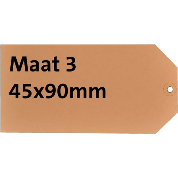 Label karton nr 3 200gr 45x90mm chamois 1000 stuks